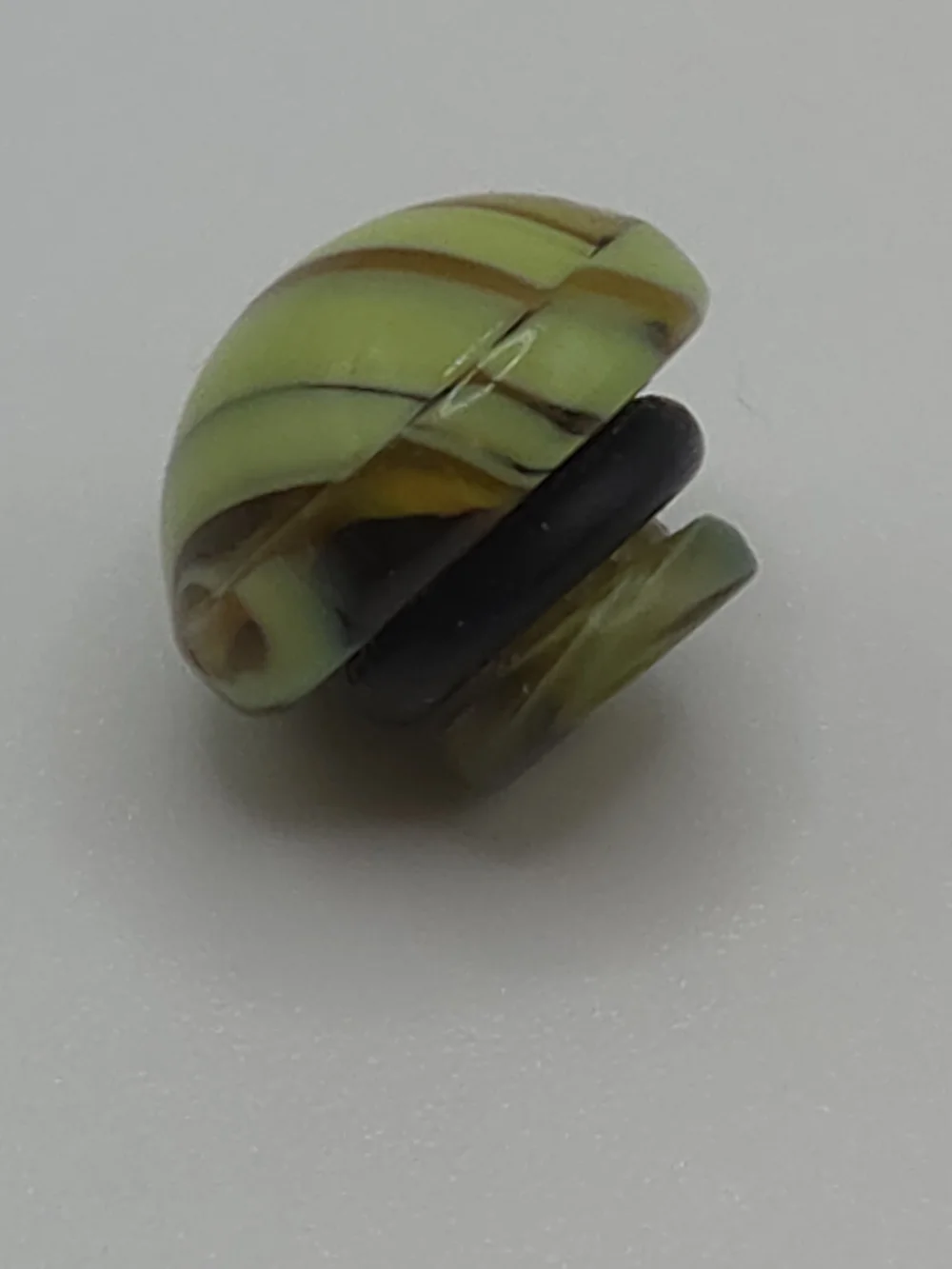 Kameleon Brown And Green Swirl Murano Glass Pop